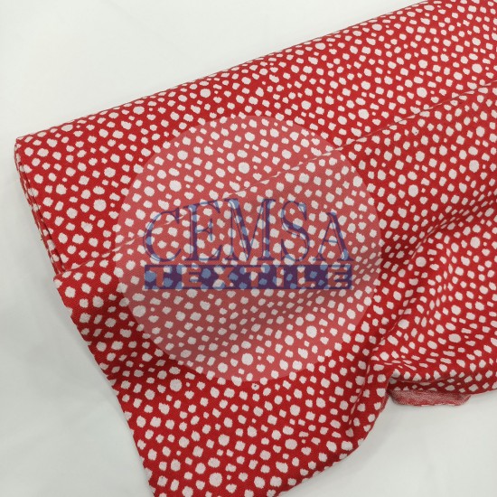 Patterned Rib RBYDKB Rib Fabric | 100% Cotton | Red Background