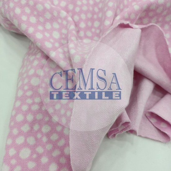 Rib Fabric | 100% Cotton | Pink Background Cemsa Textile