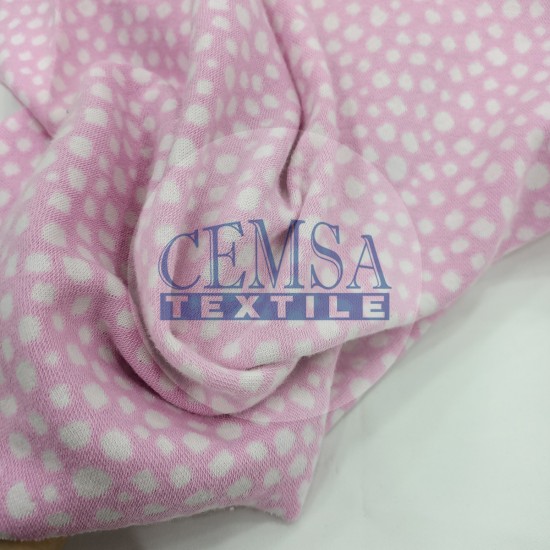 Rib Fabric | 100% Cotton | Pink Background Cemsa Textile