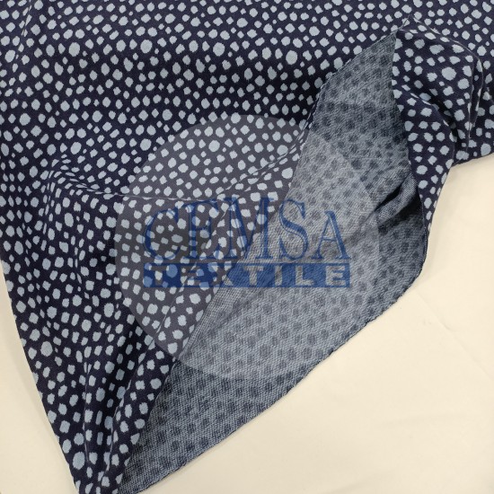 Rib Fabric | 100% Cotton | Navy Blue Ground Blue Cemsa Textile