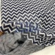 Rib Fabric | 100% Cotton | Navy Blue & White Zigzag Cemsa Textile