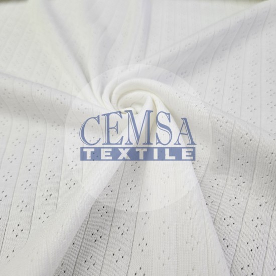 Ecru Pointelle Rib / Transfer Rib Fabric 100% Cotton | Model-10 Cemsa Textile