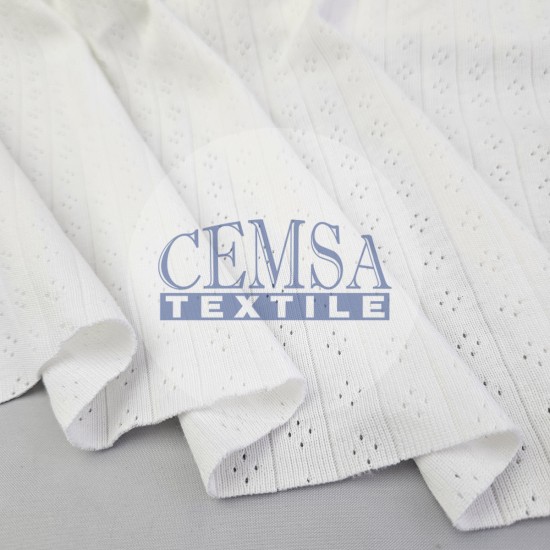 Ecru Pointelle Rib / Transfer Rib Fabric 100% Cotton | Model-10 Cemsa Textile