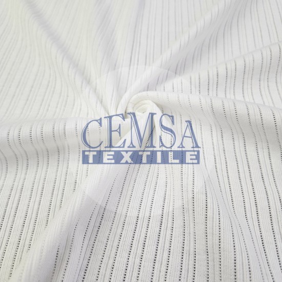 Ecru Pointelle Rib / Transfer Rib Fabric 100% Cotton | Model-11 Cemsa Textile