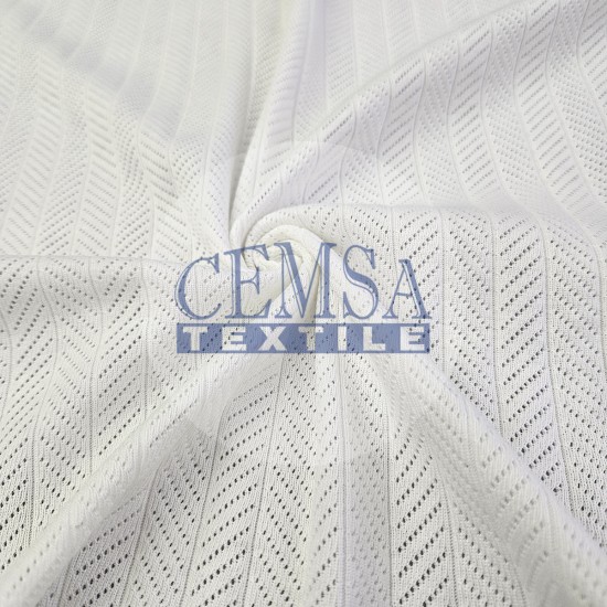 Ecru Pointelle Rib / Transfer Rib Fabric 100% Cotton | Model-9 Cemsa Textile