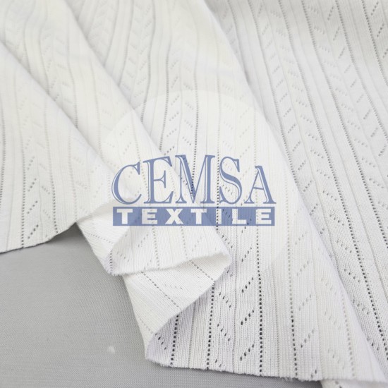 Ecru Pointelle Rib / Transfer Rib Fabric 100% Cotton | Model-7 Cemsa Textile