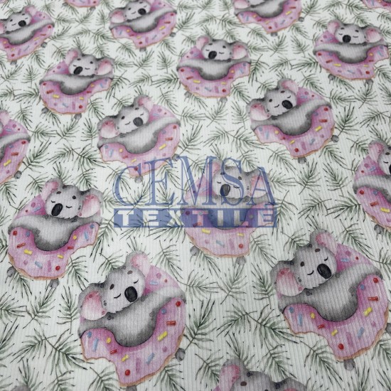 2*2 Printed Kashkorse PK_DNTKLA Printed Kashkorse Fabric | 94% Cot 6% Ea | Donut&Koala