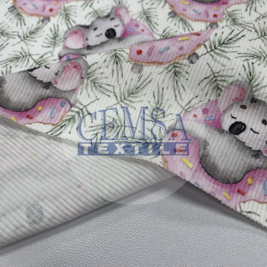 Printed Kashkorse Fabric | 94% Cot 6% Ea | Donut&Koala Cemsa Textile