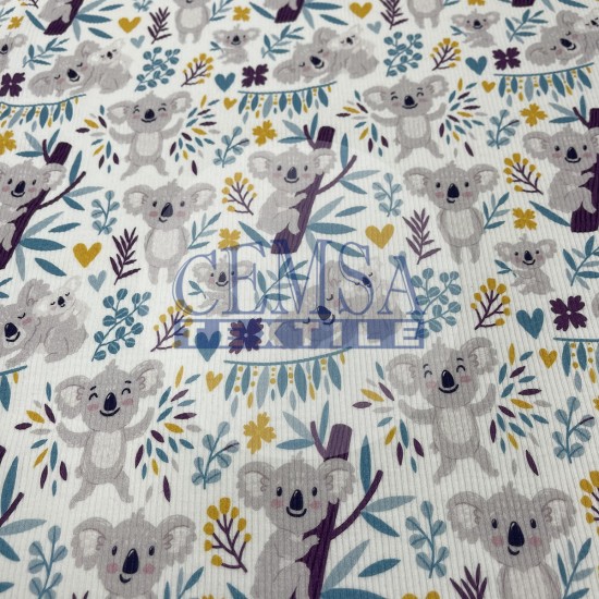 Printed Kashkorse Fabric | 94% Cot 6% Ea | Koala Cemsa Textile