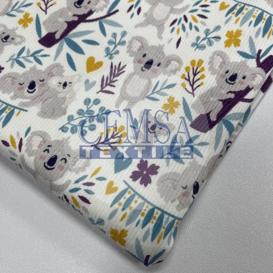 Printed Kashkorse Fabric | 94% Cot 6% Ea | Koala Cemsa Textile