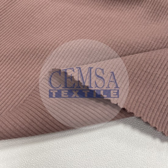 Rib Fabric | 92% Cot 8% Ea | Old Rose Cemsa Textile