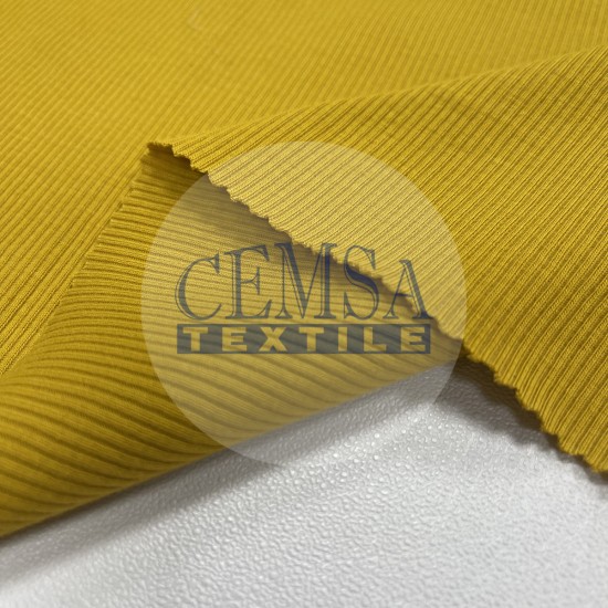 Rib Fabric | 92% Cot 8% Ea | Mustard Cemsa Textile