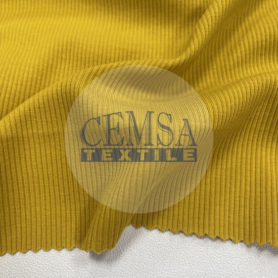 Rib Fabric | 92% Cot 8% Ea | Mustard Cemsa Textile