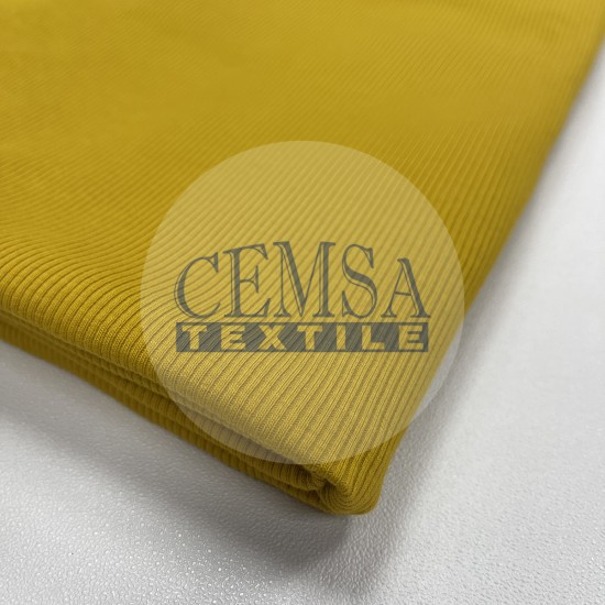 Rib Fabric | 92% Cot 8% Ea | Mustard Cemsa Textile