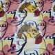 Printed Sateen Fabric | 100% Cotton| Face Drawing 233050 Cemsa Textile