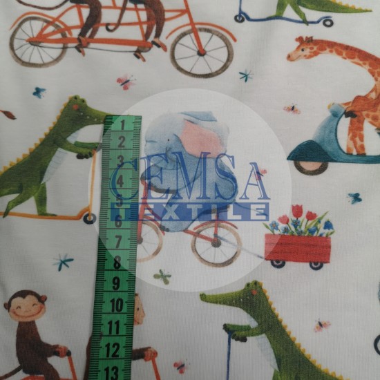 Printed Single Jersey PSJ_FA035 Printed Single Jersey | 95% Cot 5% Ea | Fun Animals