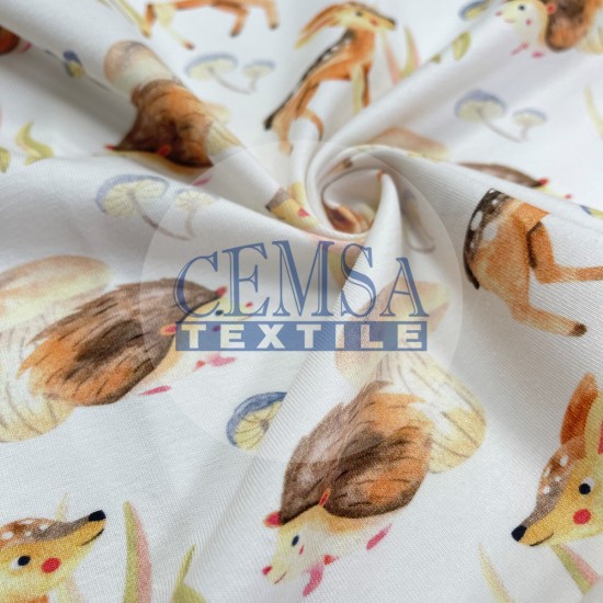 Printed Single Jersey | 95% Cot 5% Ea| Hedgehog Cemsa Textile