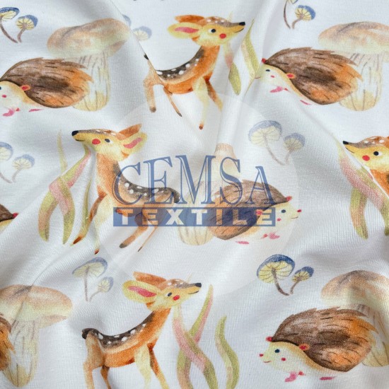 Printed Single Jersey | 95% Cot 5% Ea| Hedgehog Cemsa Textile