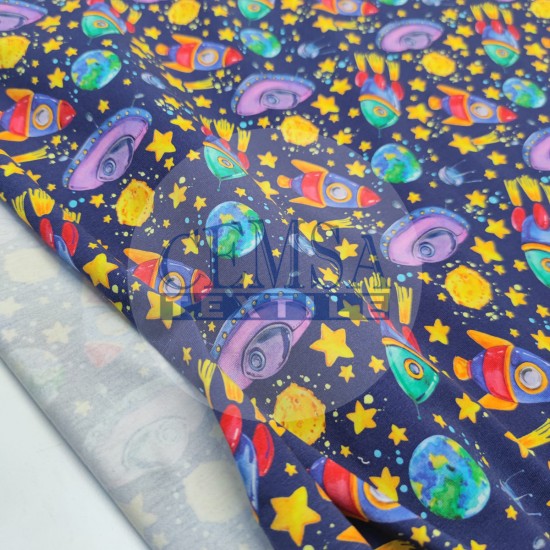 Printed Single Jersey | 95% Cot 5% Ea | Space Cemsa Textile