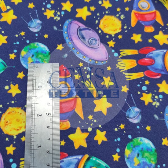 Printed Single Jersey | 95% Cot 5% Ea | Space Cemsa Textile