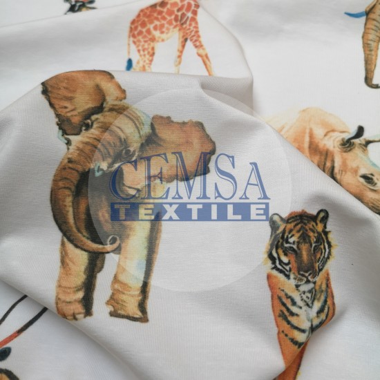 Printed Single Jersey | 100% Cotton | The Wild Nature Cemsa Textile