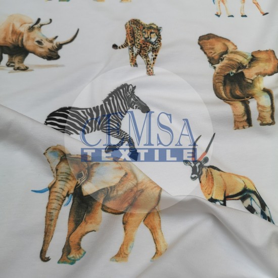 Printed Single Jersey | 100% Cotton | The Wild Nature Cemsa Textile