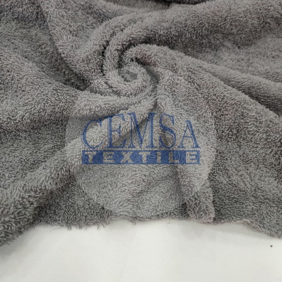 Towel Fabric | 100% Cotton |Dark Grey Cemsa Textile