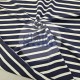 Yarn Dyed Stripe Two Yarn Fleece 95% Cot 5% Ea | Navy & White Cemsa Textile