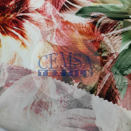 Printed Woven Fabric 100% Viscose| PW_FLWR Cemsa Textile