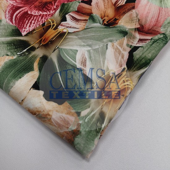 Printed Woven Fabric 100% Viscose| PW_FLWR Cemsa Textile