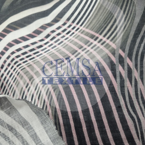 Printed Woven Linen Fabric 100% Linen | B46604_V13 Cemsa Textile