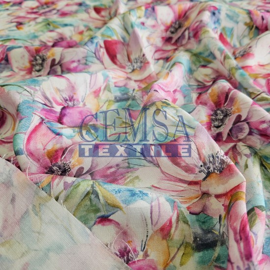 Printed Woven Fabric 100% Viscose| Vual 92095 Cemsa Textile